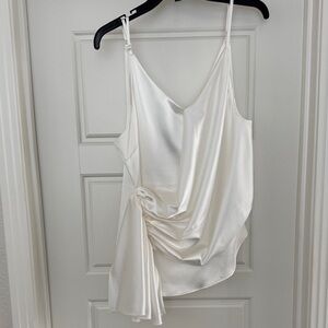 Elegant White Satin Women's Top